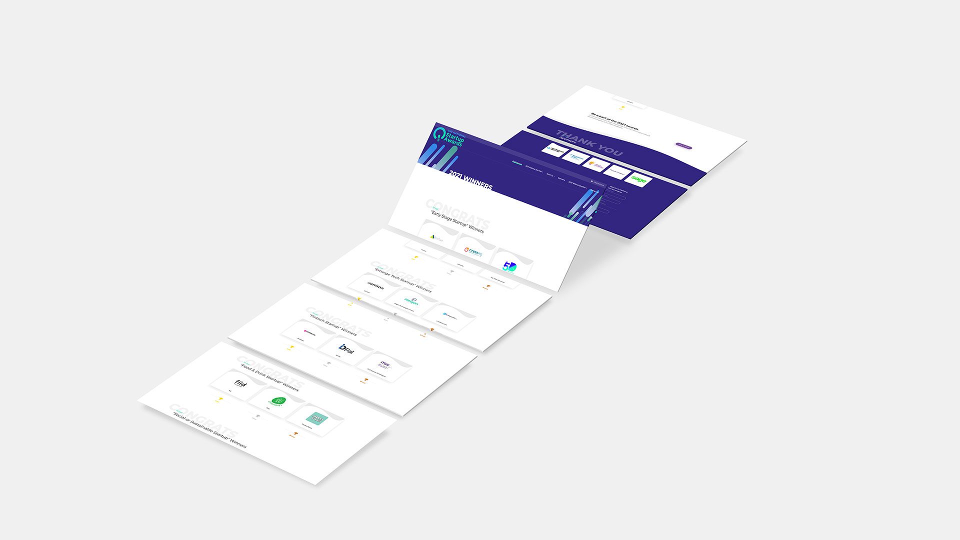 Startup Awards Ireland Website Design Project Winner Showcase Page