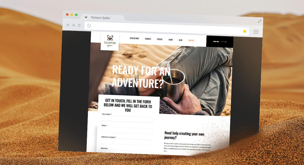 Contact page with form & spam protection