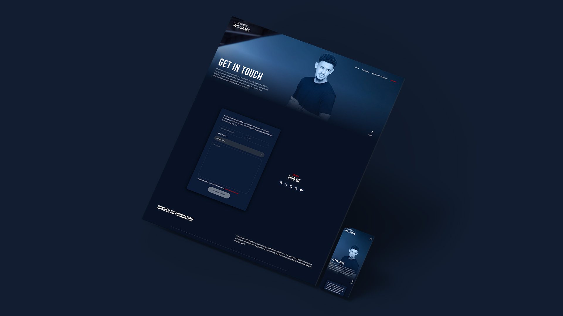 Ronwen Williams Contact Page Design
